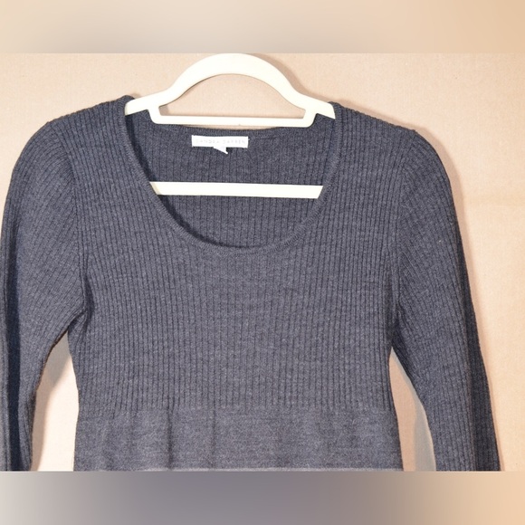 Sandra Darren Knit Ribbed Sweater Dress Grey Striped Size PMD - Picture 3 of 5